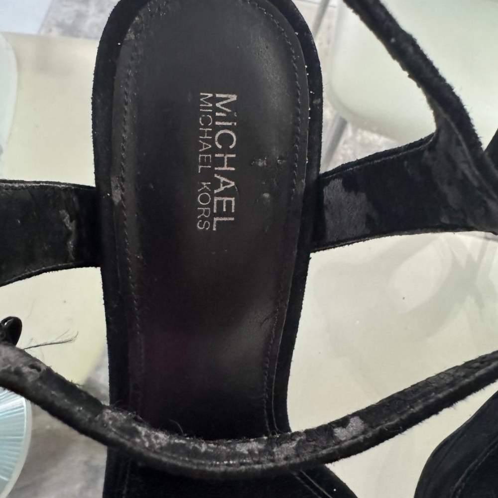 Michael Kors Black Fur Strap Heels - Picture 2 of 6